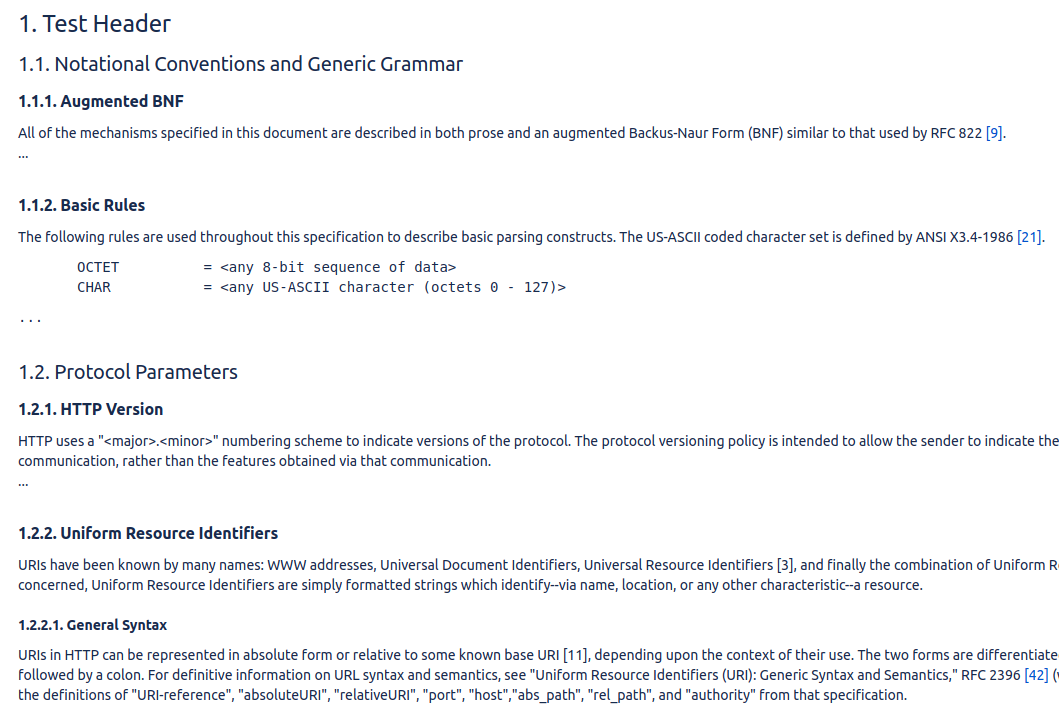 Numerates headings dynamically