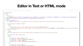 Editor in Text or HTML mode