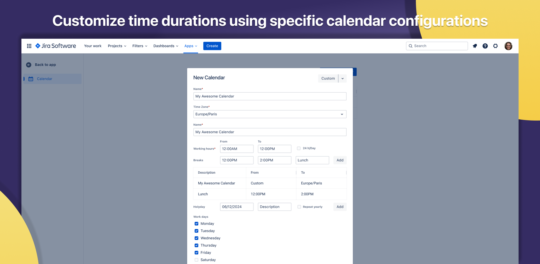Customize Team and Enterprise Calendars