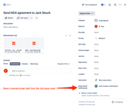 Send a canned email right from the Jira issue view!