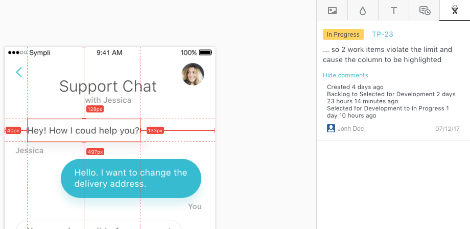 Issue status and comments in Sympli