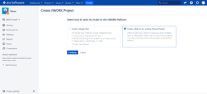 Select how to sent Jira ticket to the EWORK platform
