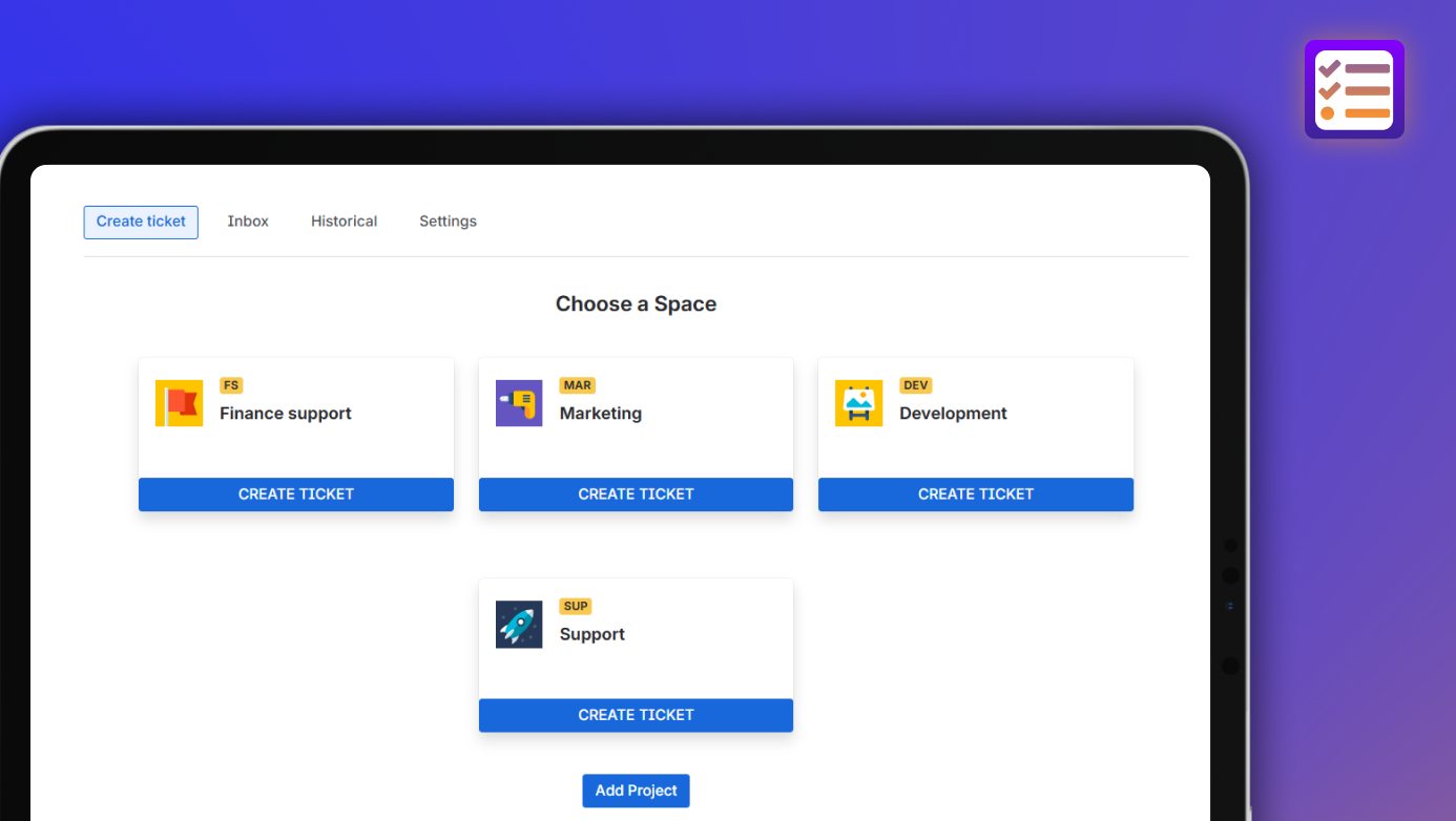 Select and connect your Jira projects to start managing tickets from multiple teams in one unified space