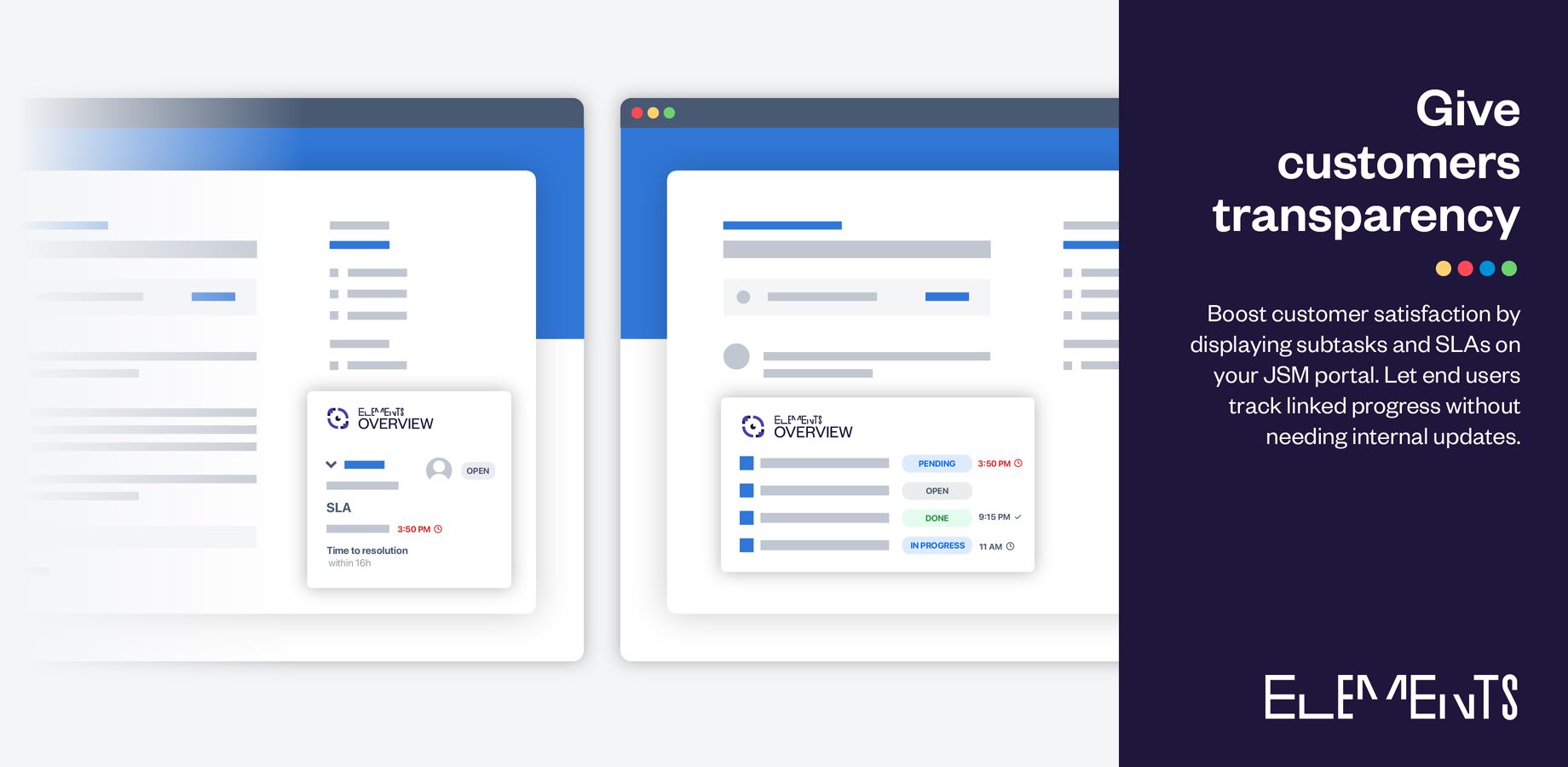 Display subtasks and SLA on customer portal