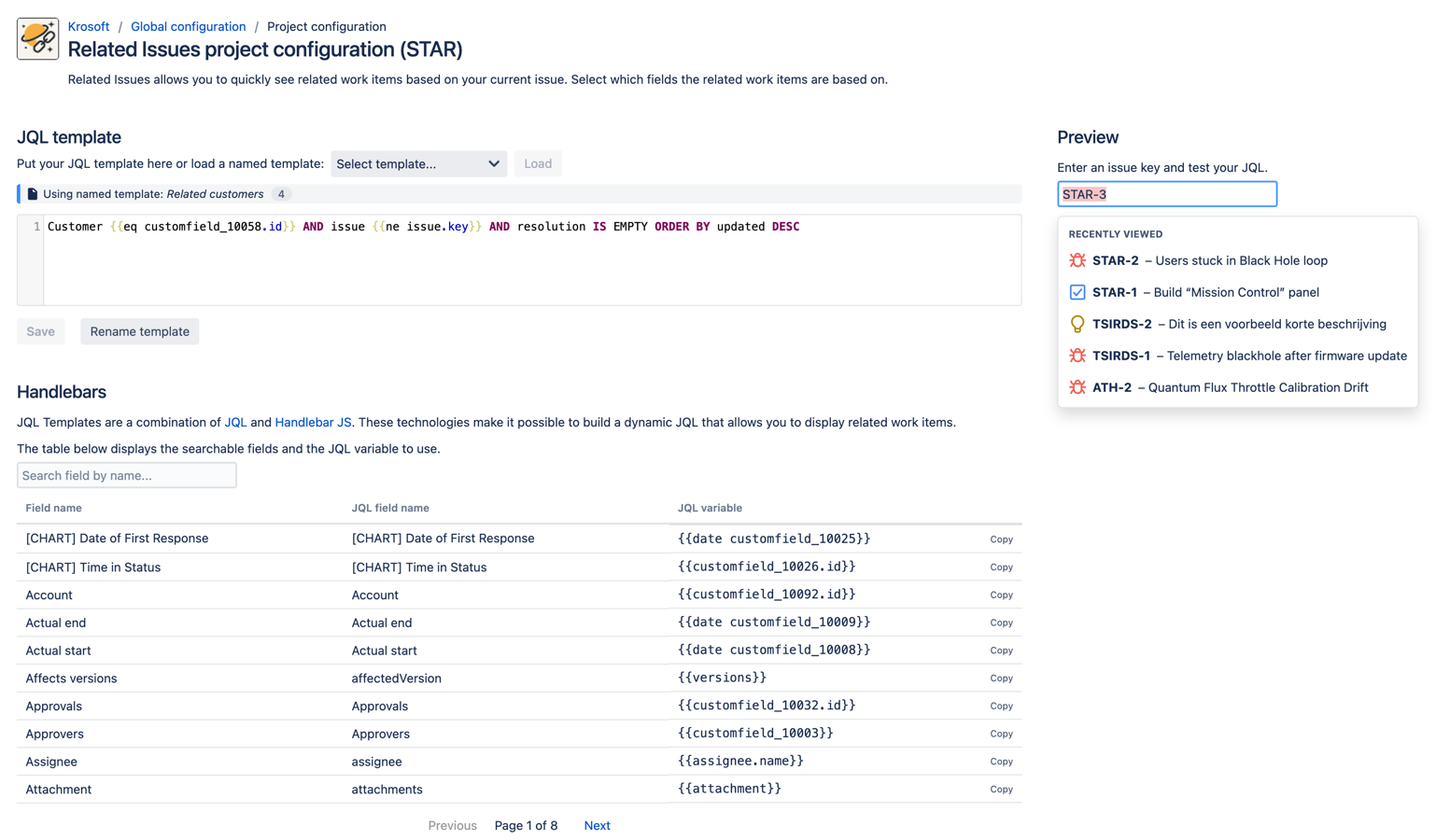 project configuration