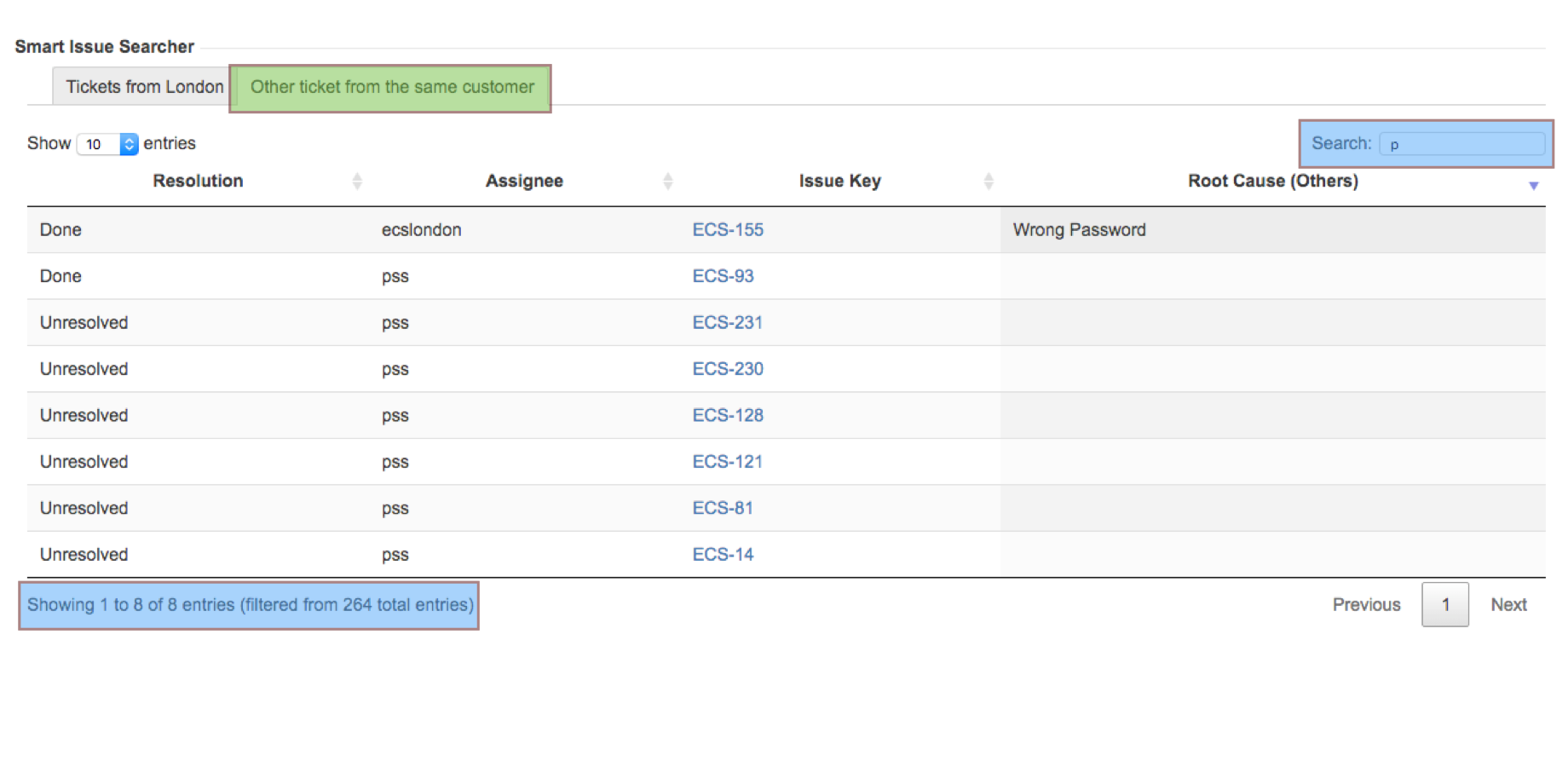 Allow multiple panel and search within the panel