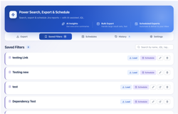 Save any search as a filter, then load or edit it anytime — no need to rebuild the same query from scratch.