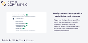 Configure where the recipe will be available in your Jira instance