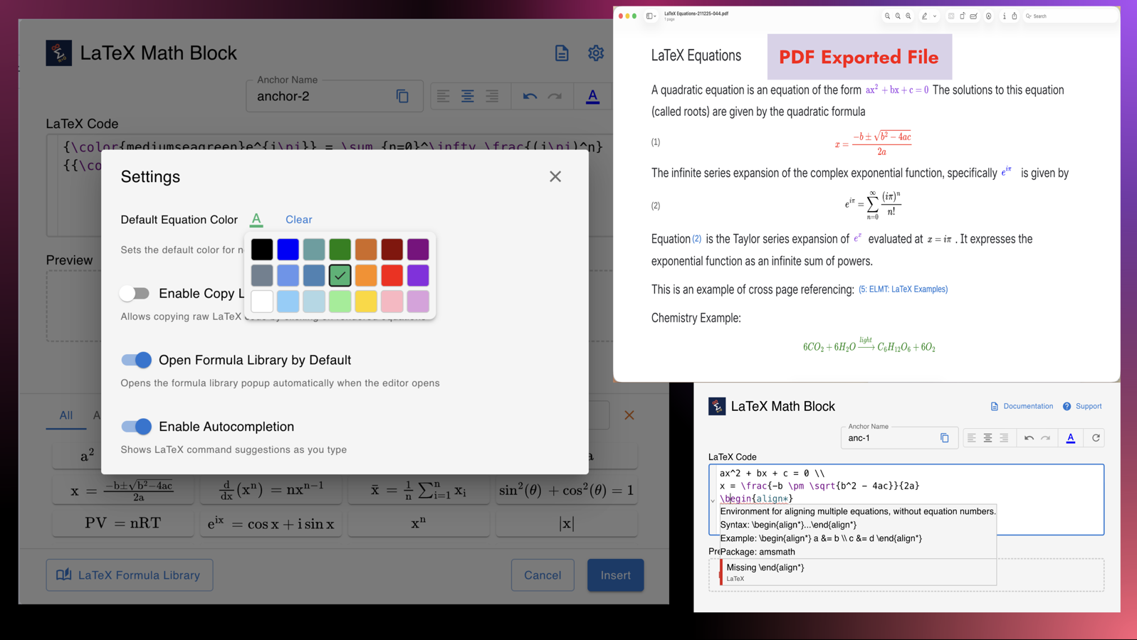 Catch mistakes early, export to PDF, and enjoy secure Forge-powered performance