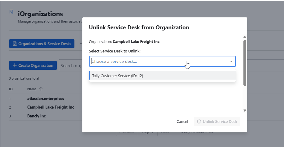 You just need to select the service spaces that are no longer associated with that organization. No need to go to every single space.