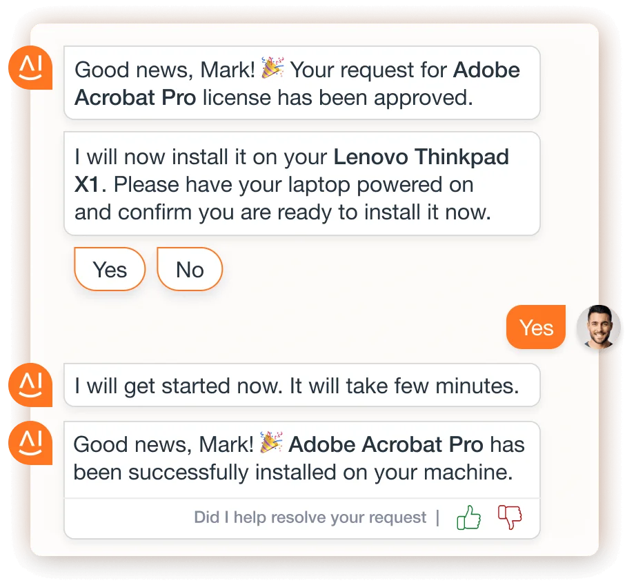 Instant, self-service resolutions for employee and customer support