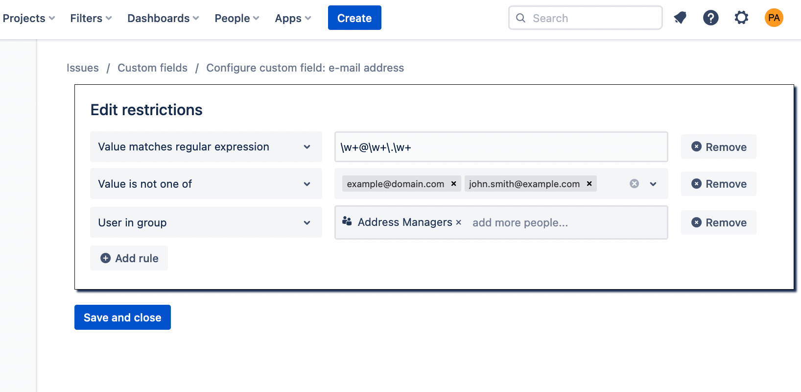 Configure edit permissions, formats, allowed values, and more!