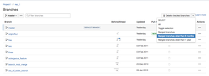 Select merged branches