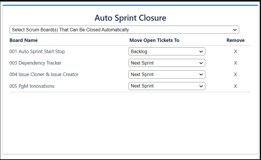 Auto Sprint Close Selection Screen