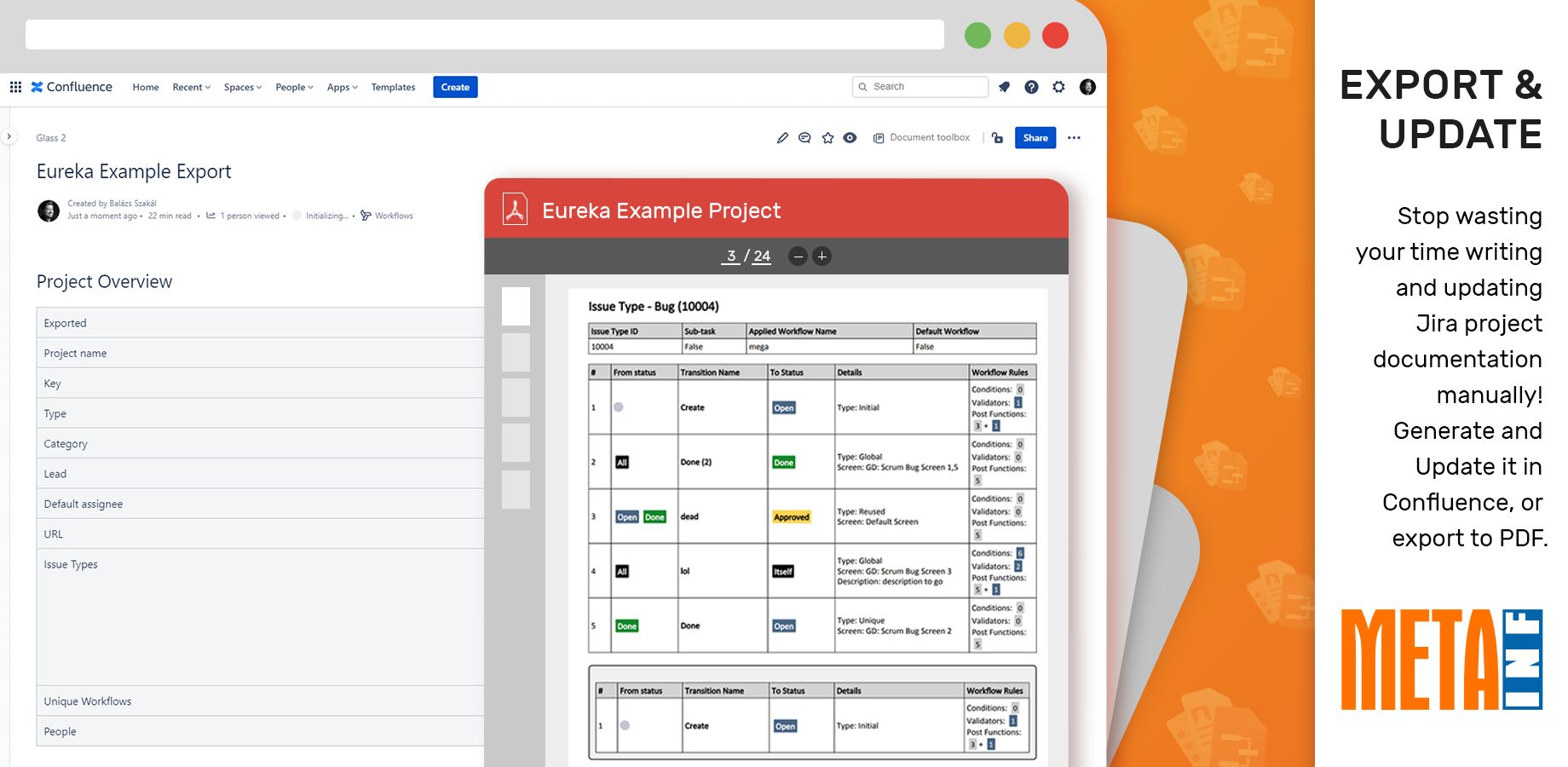 Export audit-ready Project Documentation to Confluence & PDF in seconds