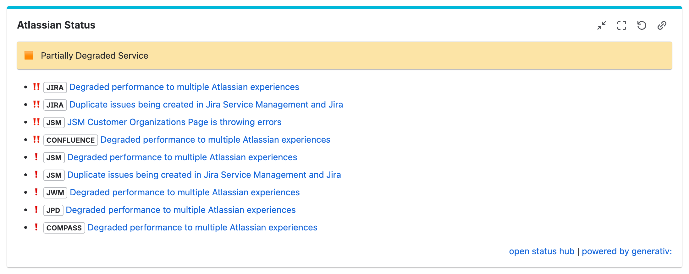 Frontend of dashboard gadget