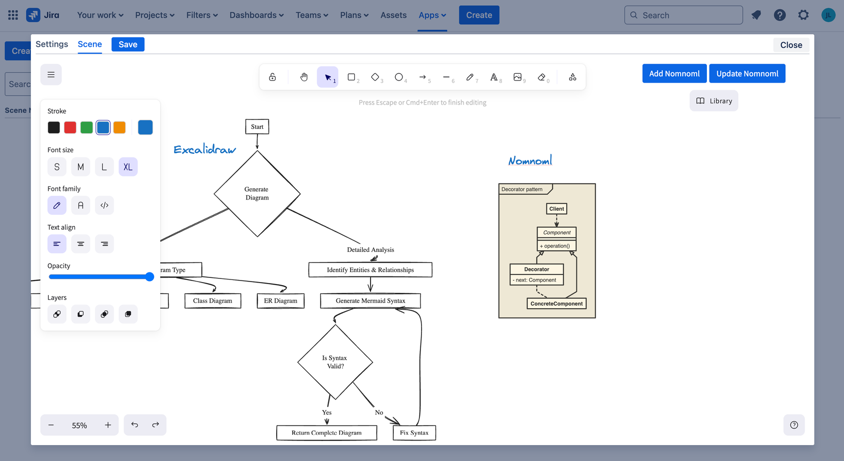 Your diagrams and whiteboards stay 100% inside Jira. No external storage. Total security and compliance with your data policies.