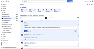 Comment work items from the notification