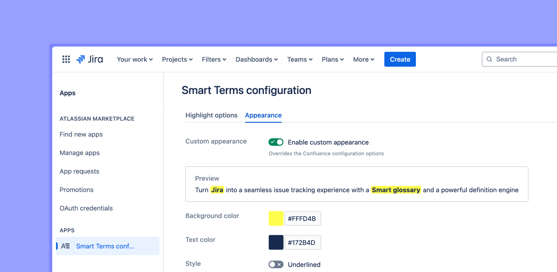 Customizable appearance for brand consistency