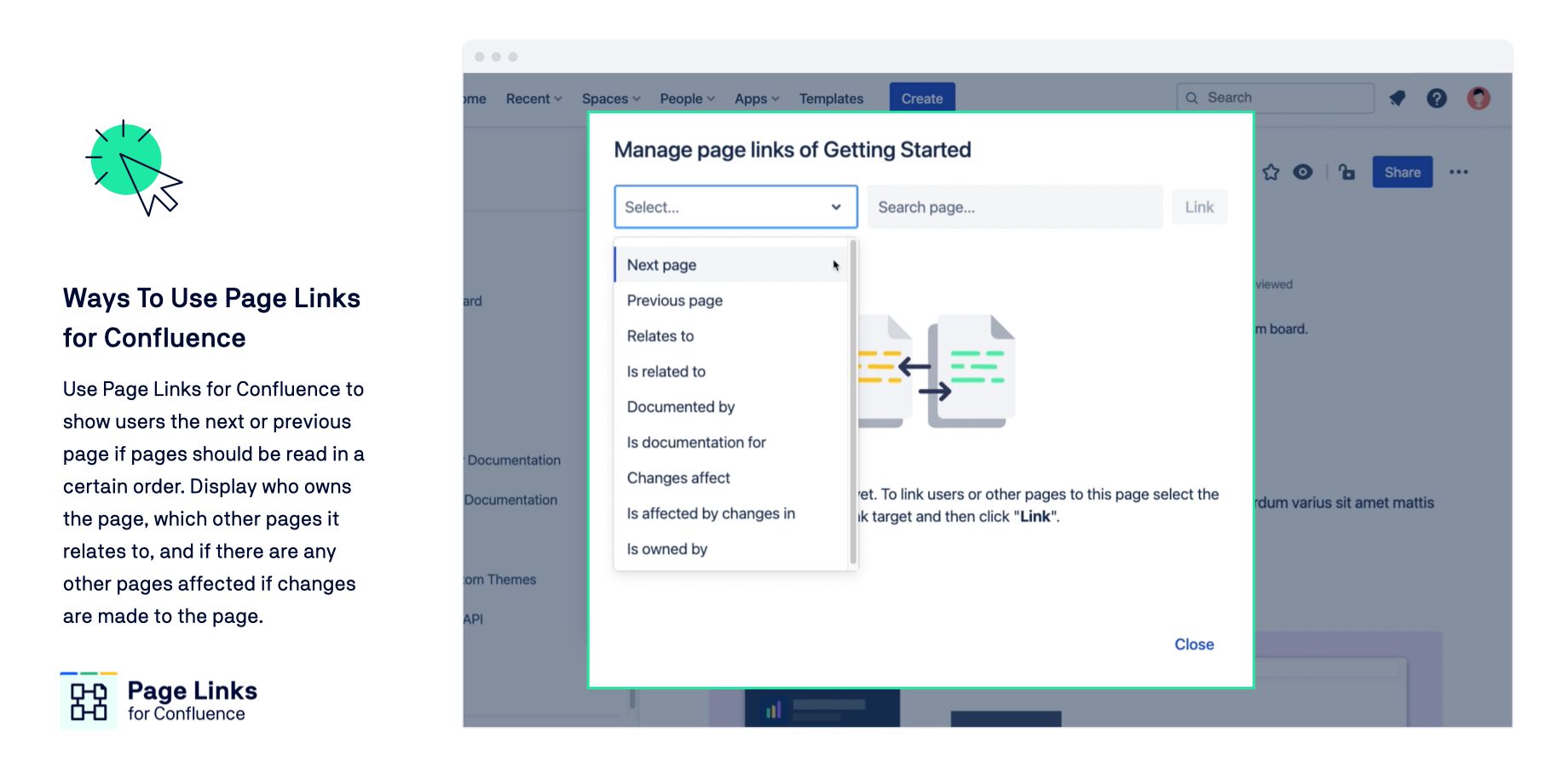 Show users the next or previous page if pages should be read in a certain order. Display who owns the page, which other pages it relates to, and if there are any other pages affected if changes are made to the page.