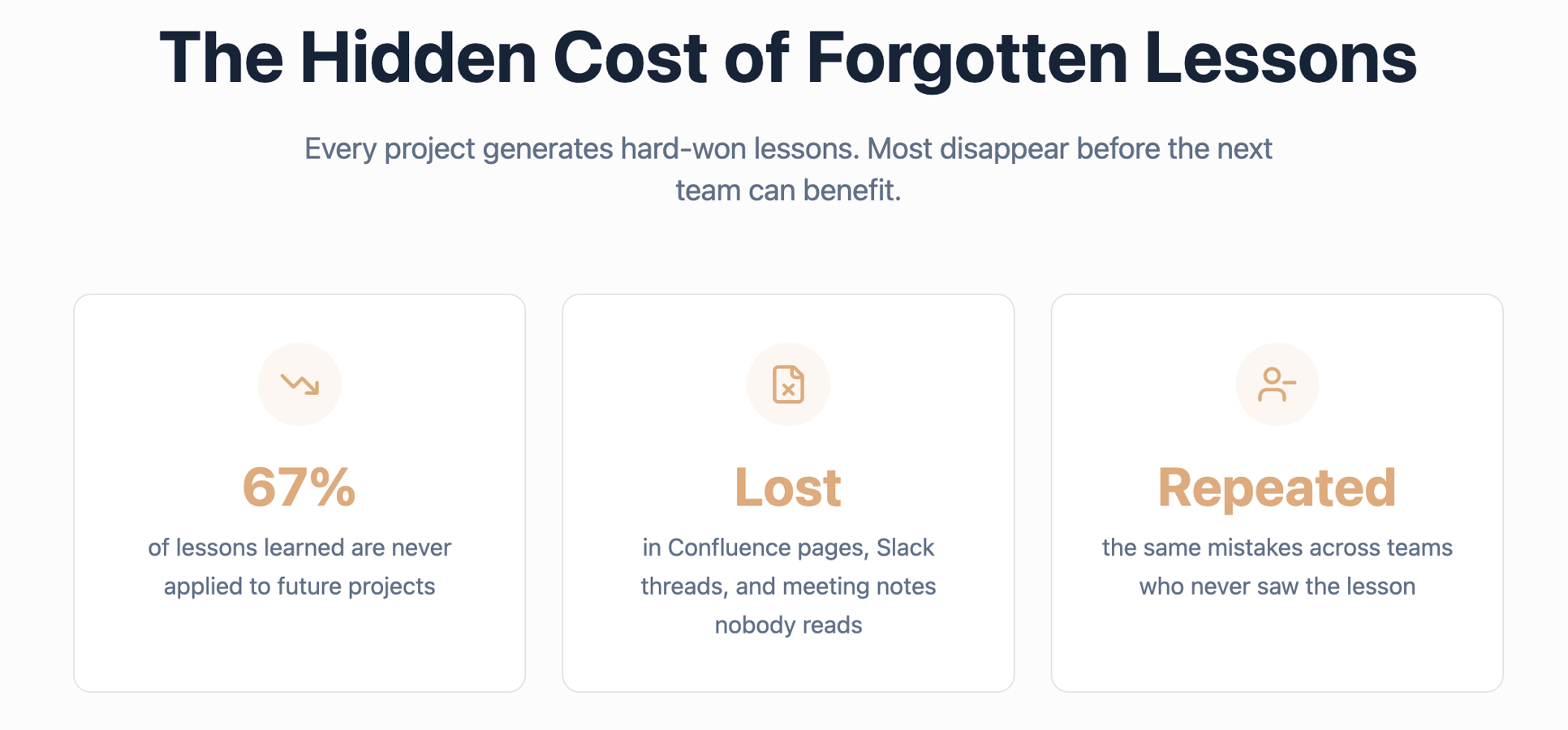 No more hunting for info. The Rovo-powered insights panel shows your team related Lessons without them ever leaving the Jira ticket. This turns forgotten data into real-time decision-making.