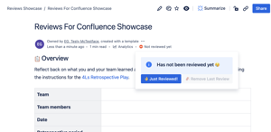 adding/removing page review