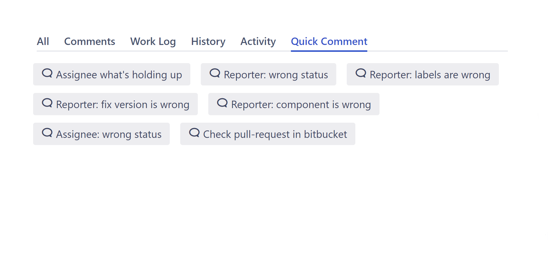 Available comment templates