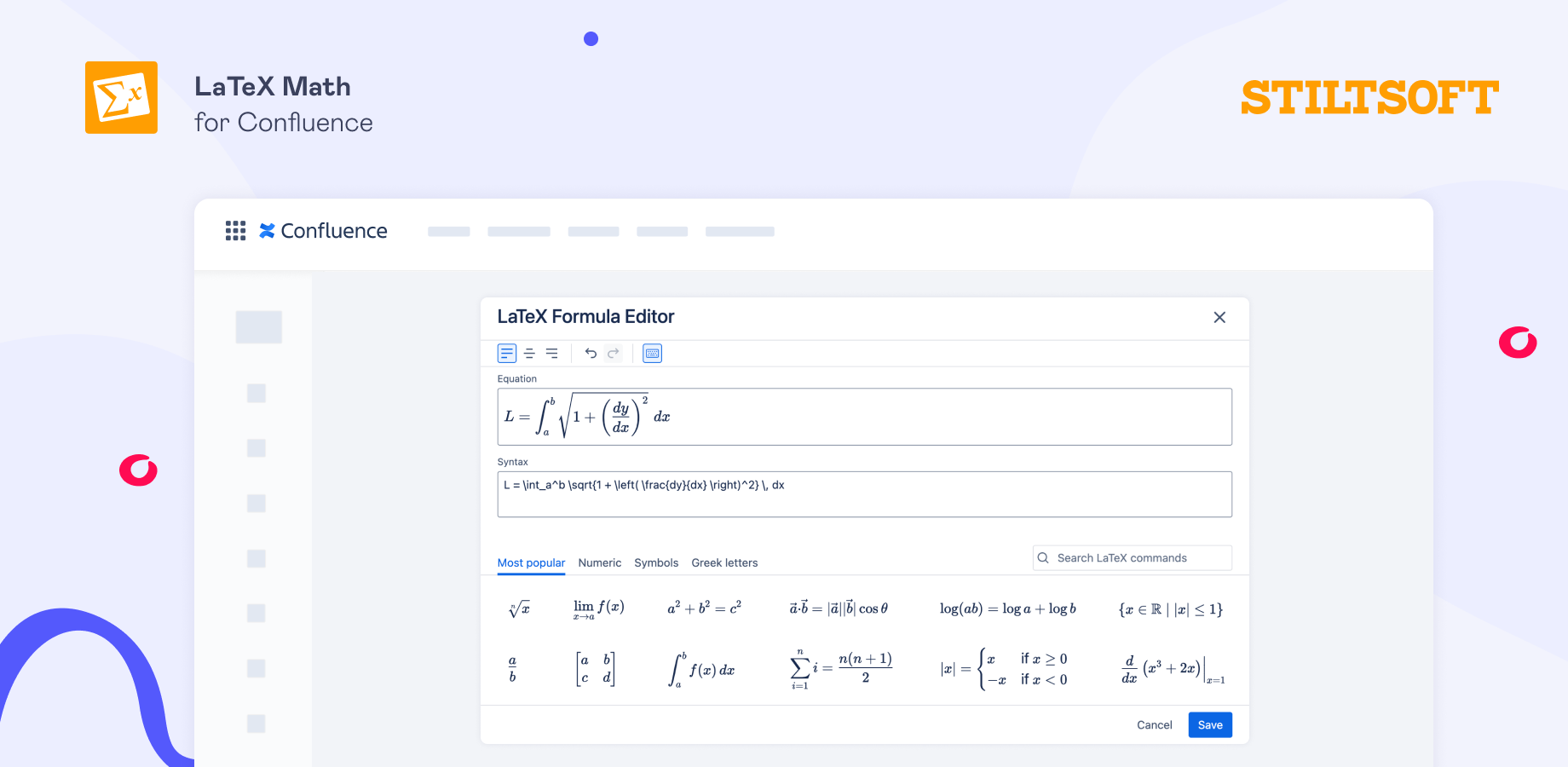 Inline & block LaTeX macros: Use inline and block-style formatting to add LaTeX math equations exactly where you need them