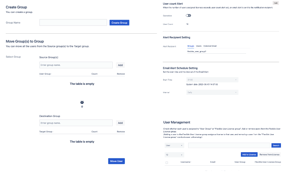 Can just easily manage groups and users. No need hopping between Jira setting and apps.

Email Alert will be sent to the user right away when the number of users exceeds the allowed number in the license group.