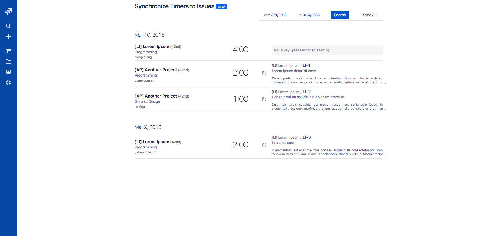 Synchronize Timers to Issues