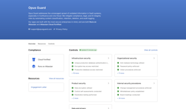 Opus Guard's Trust Center highlight our compliance standards