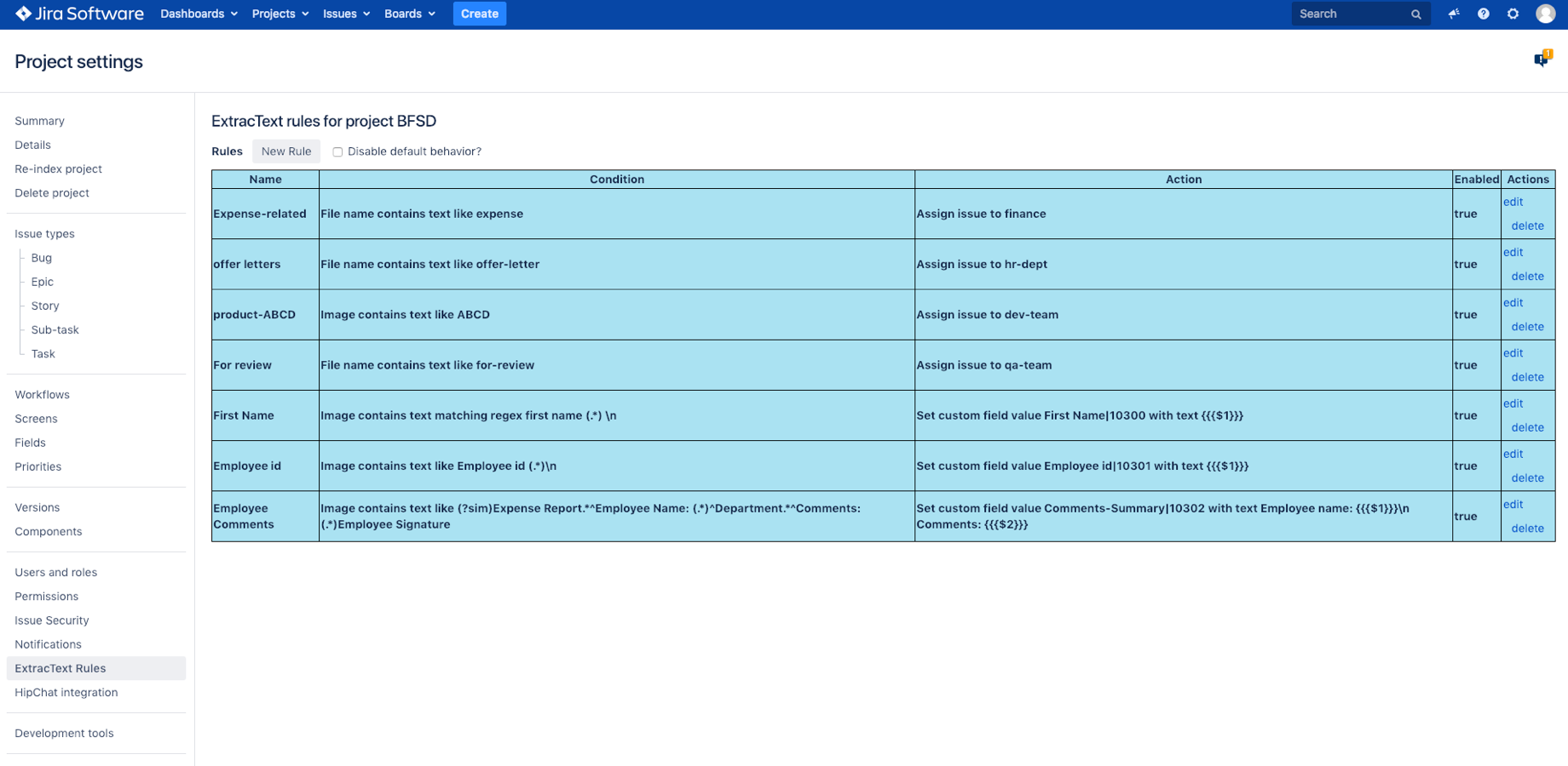 Define advanced rules to automate based on text extracted
