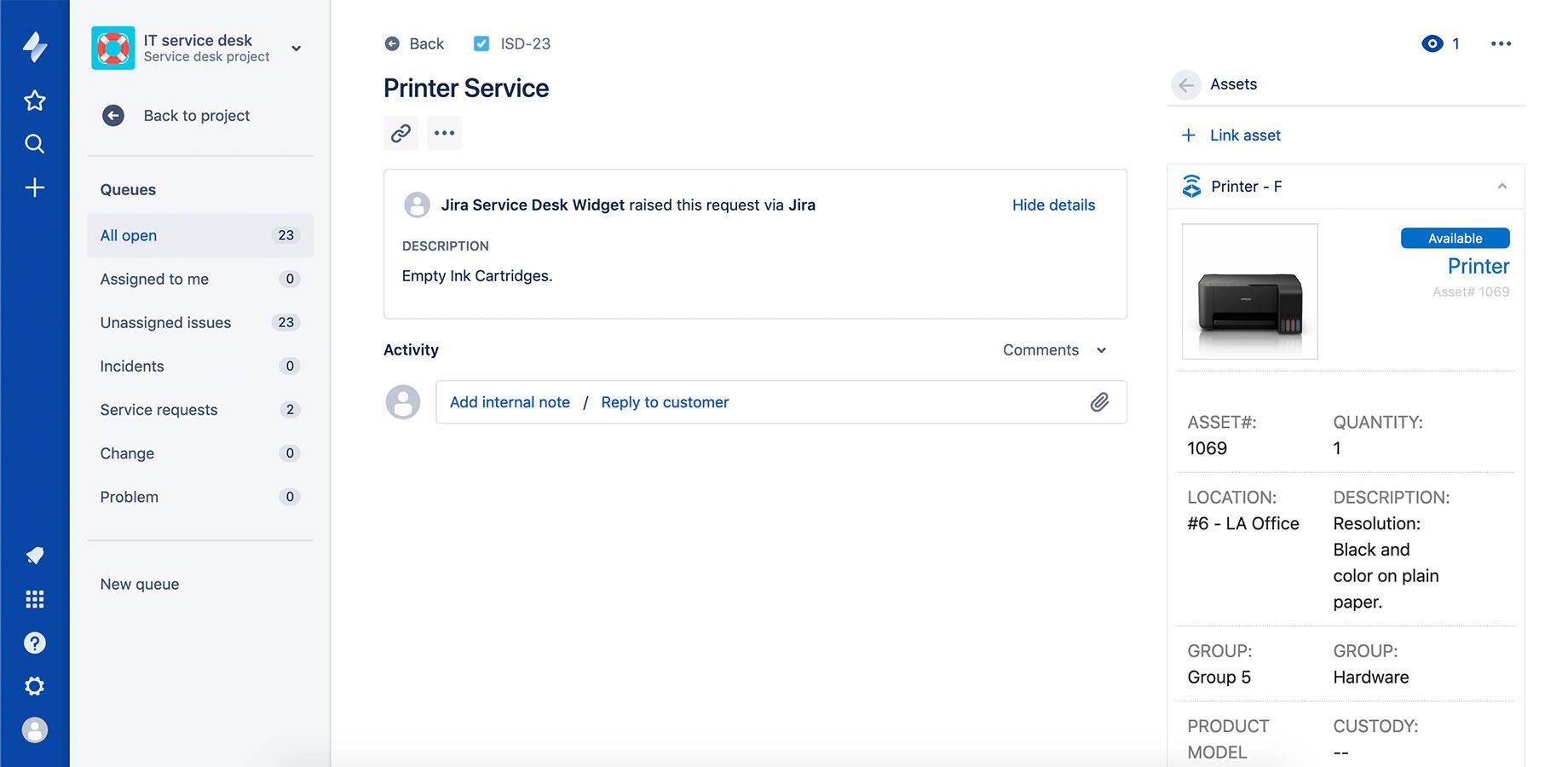 AssetSonar preview JIRA 1