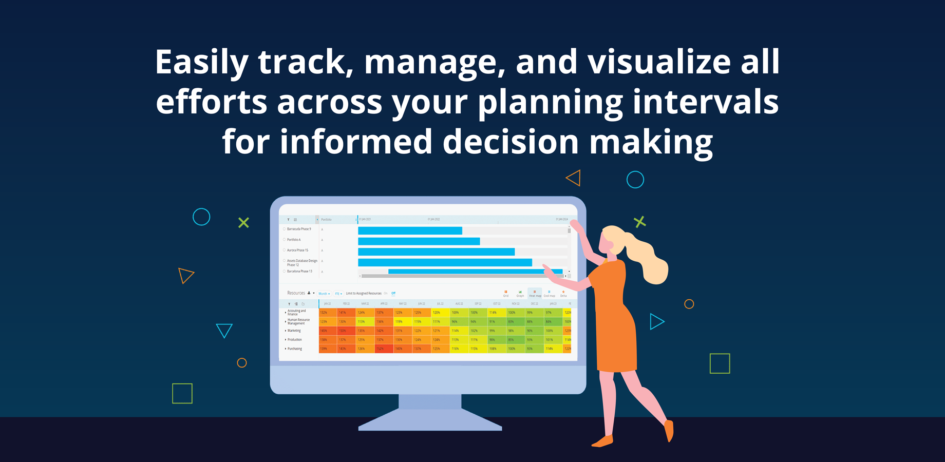 ​Easily track, manage, and visualize all efforts across your planning intervals for informed decision making