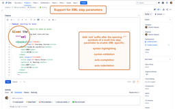 Support for XML step parameters