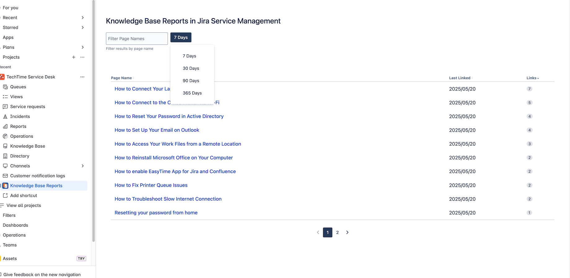 Adjust reporting for different time periods