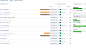 Planning your sprint work. Assign to team members and view planned capacity