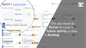 Subtask Whiteboard allows to Refine all issues in future sprints or ones in Backlog