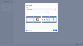 Drag and drop images, Browse space, Import from a page or add external links