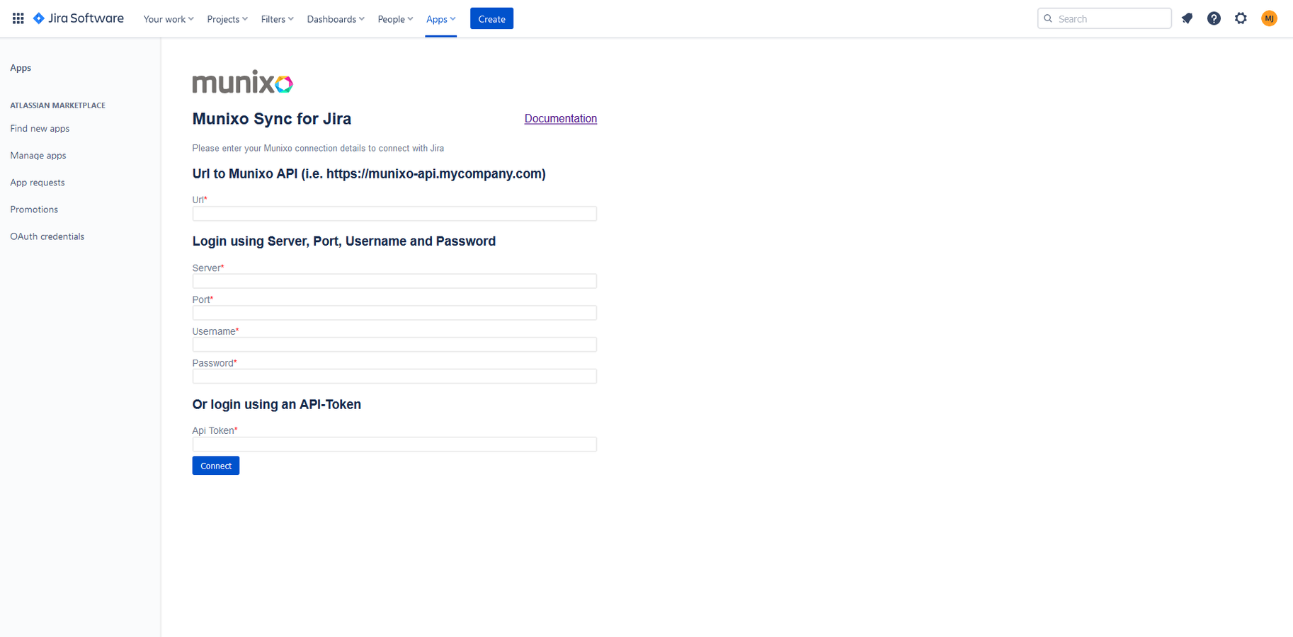 Configure the Munixo API details