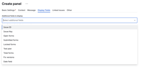 The panel can display specific fields separately.
