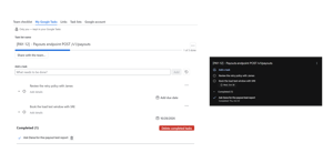 Your personal tasks for the issue are a Google task list: the same list in Jira, Google Tasks, Gmail and Calendar.