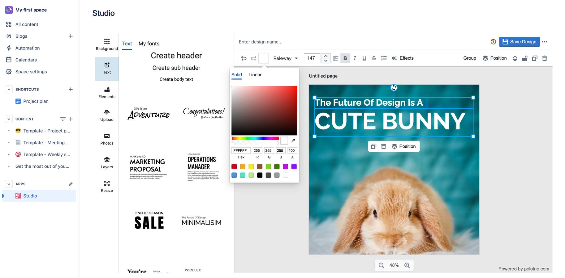 Design directly in Confluence