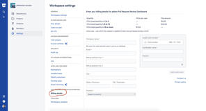 Billing details with price list