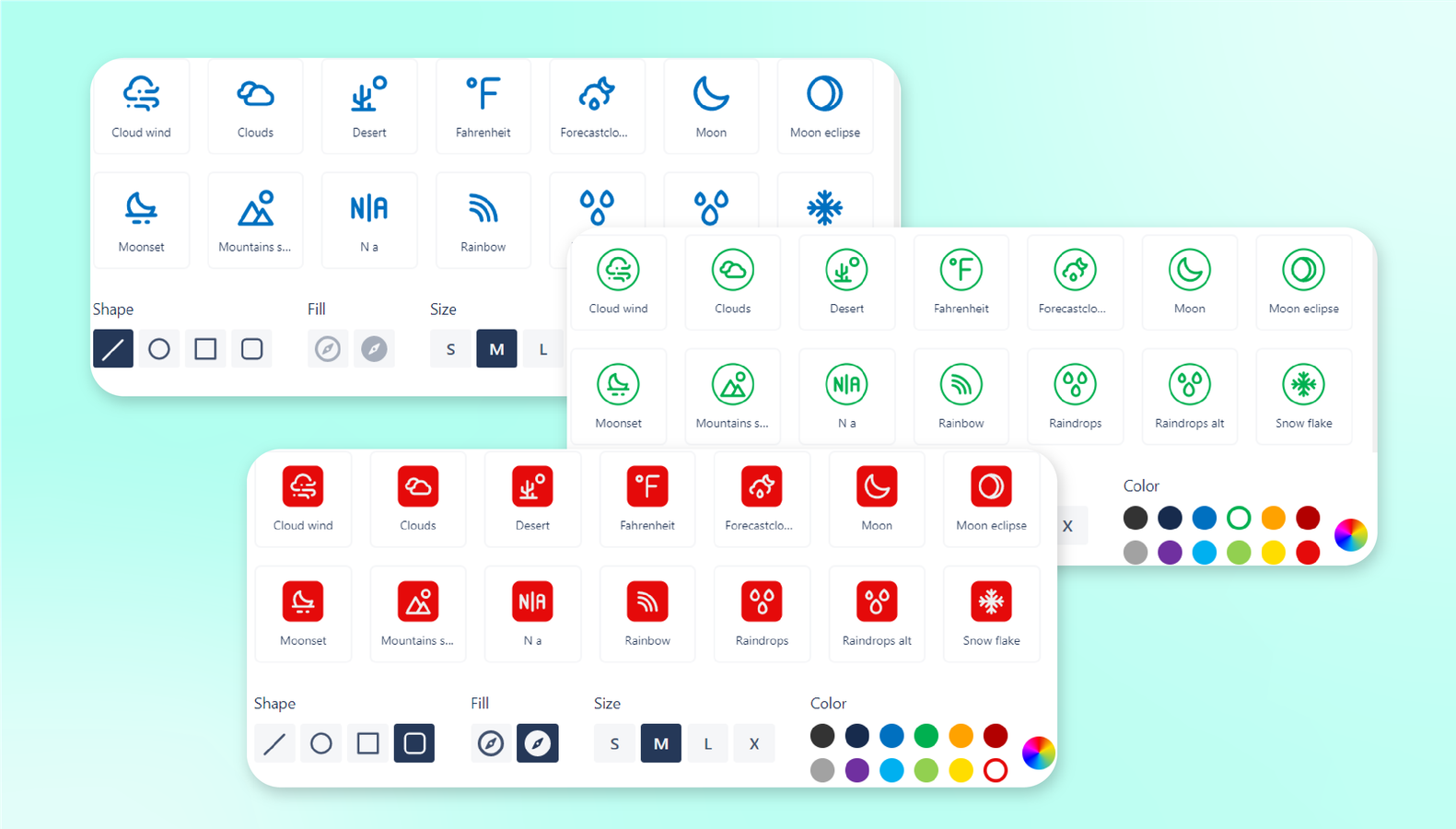 Over 1000 customizable icons and emoji