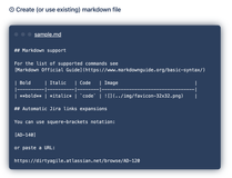 Create (or use existing) markdown file
