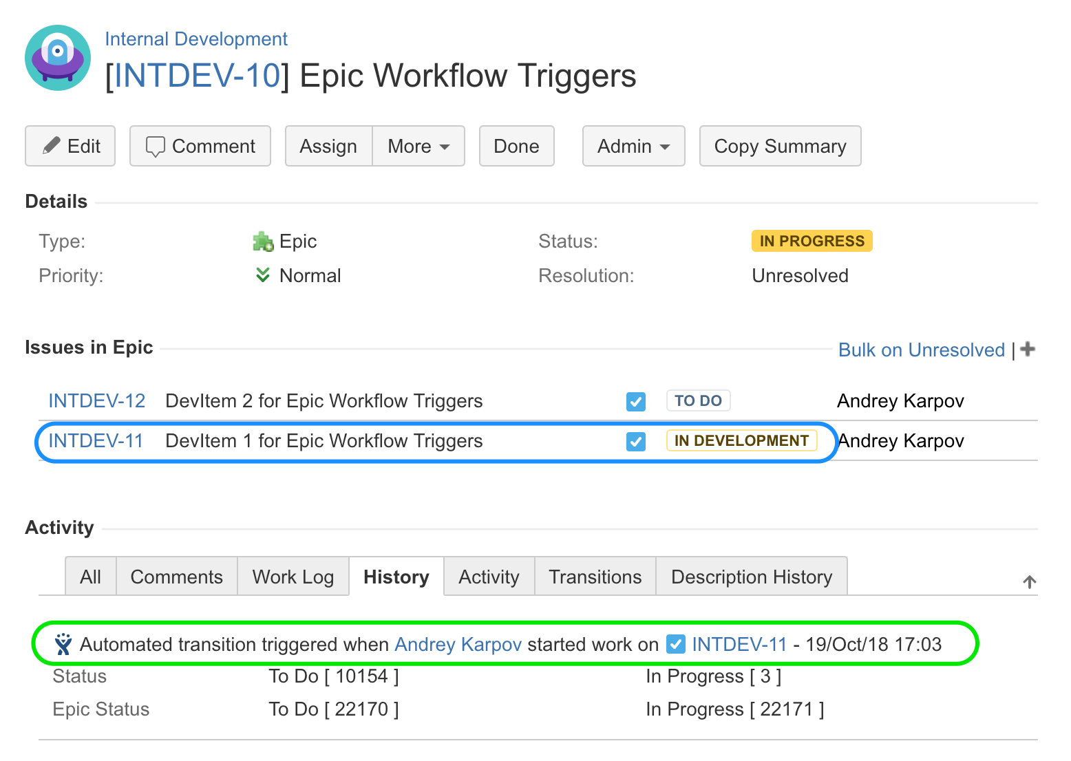 Start development use-case details
