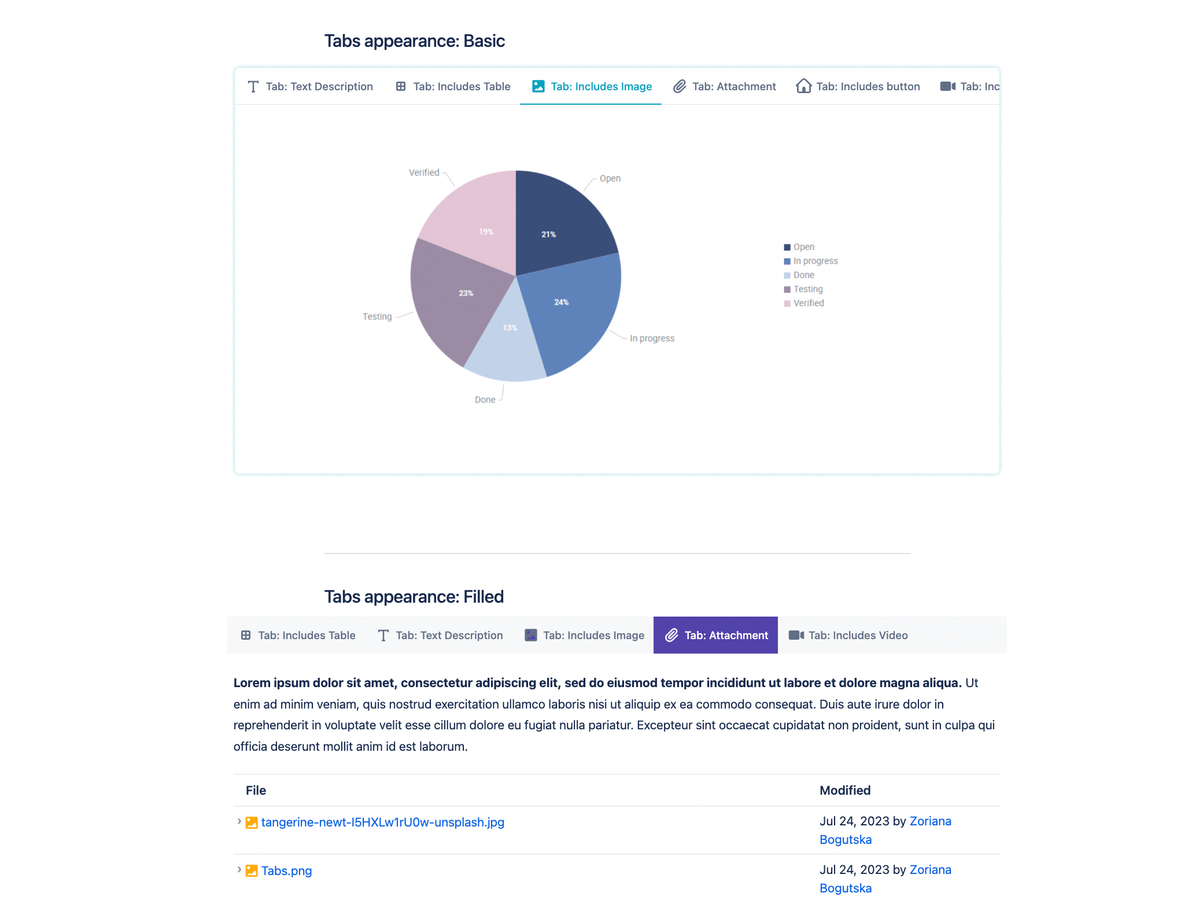 The Tabs Macro also allows you to add rich media to improve your ​user experience.