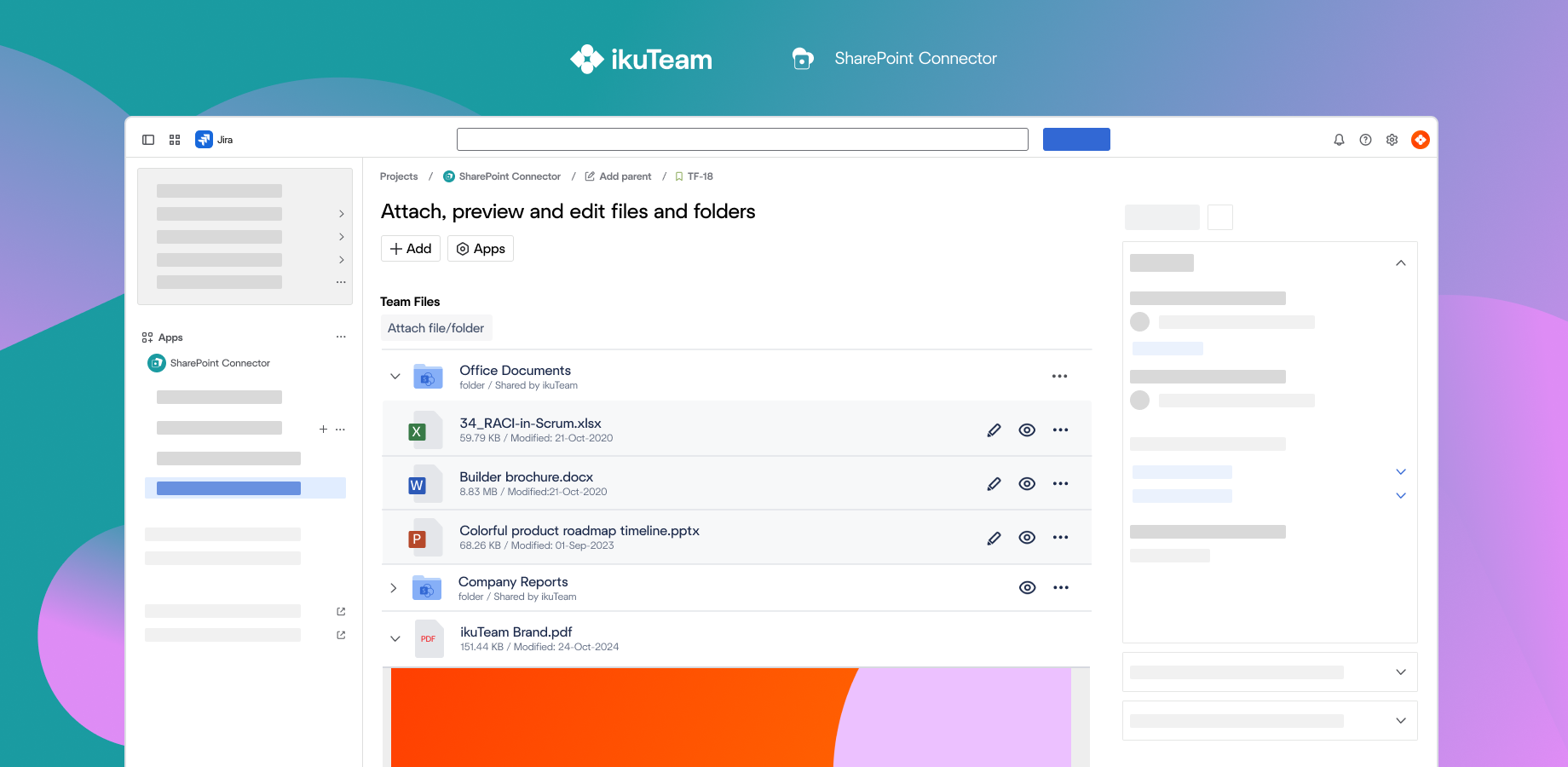 Connect SharePoint files & folders to Jira issues