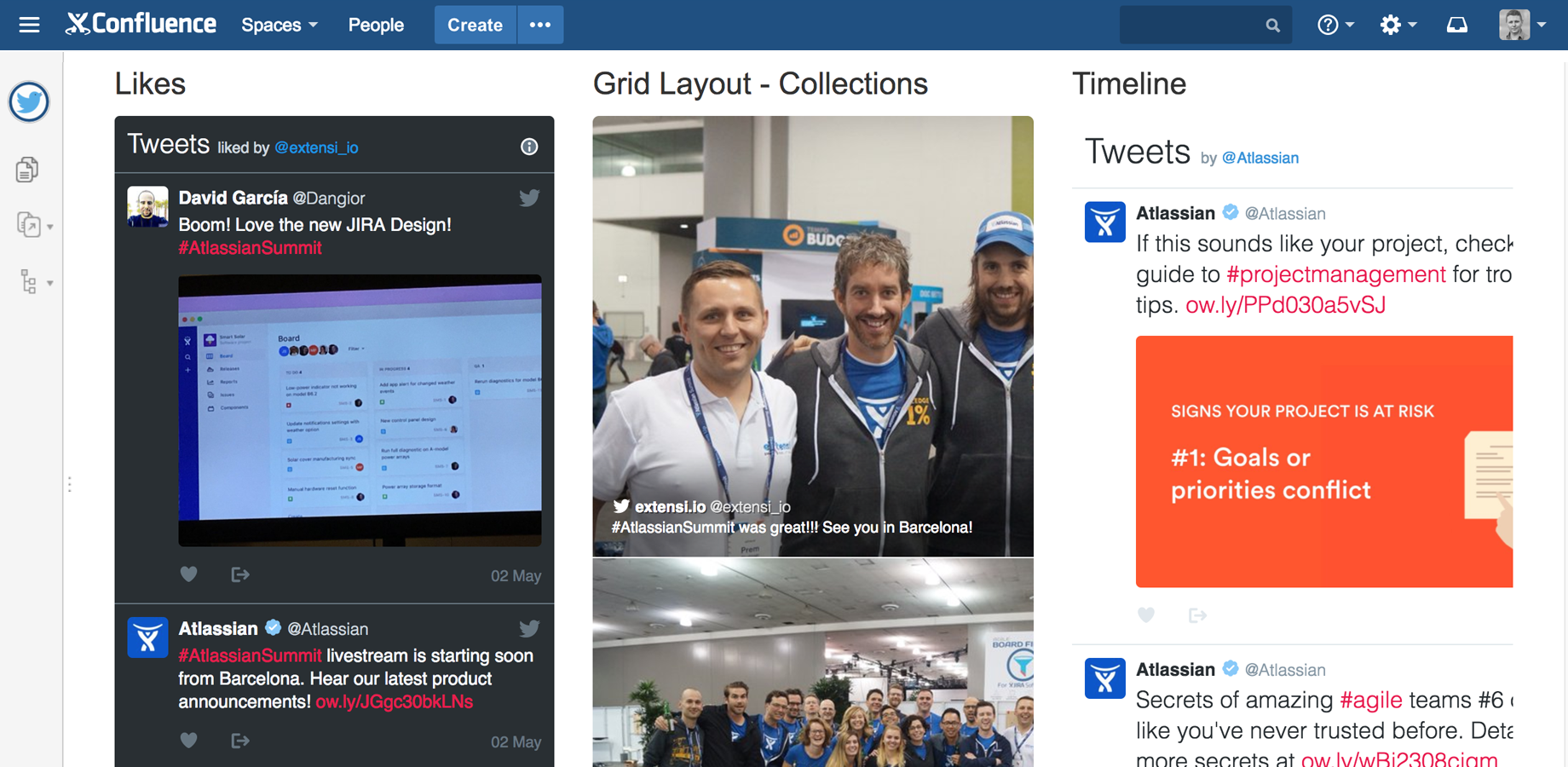 Tweets on your company page